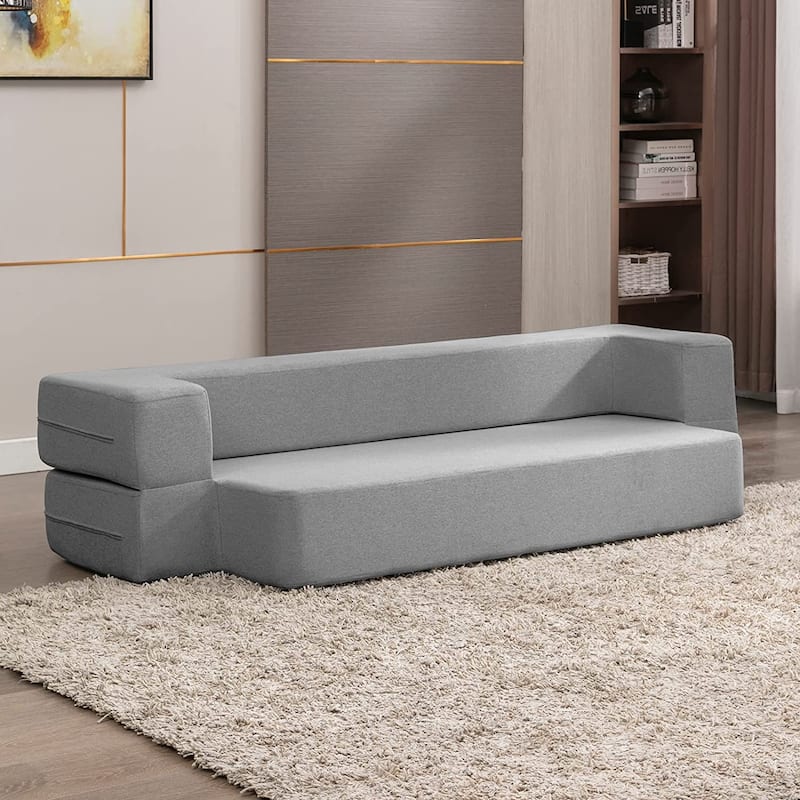 Mixoy Convertible Futon Sofa Bed, Foam Folding Mattress Sleeper Bed