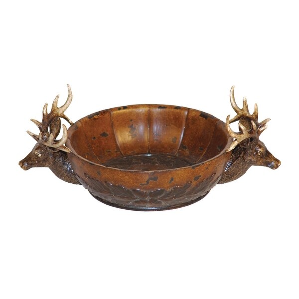 Elk Home 93-5564 Sterling Stag Red Deer Display Bowl - Red Stag