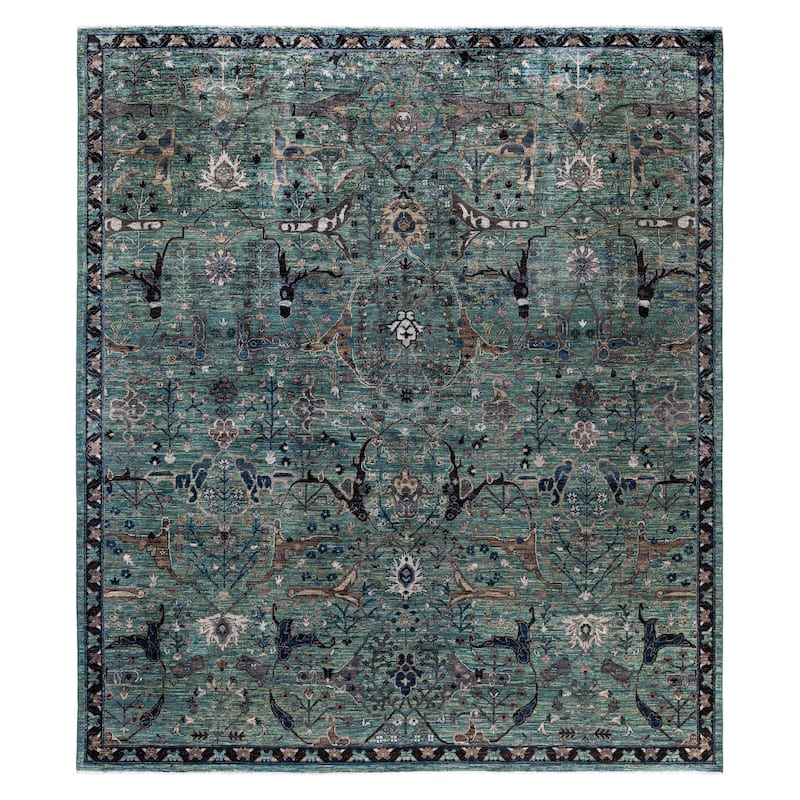Serapi One-of-a-Kind Hand-Knotted Area Rug - Green - 8' 3" x 9' 9"