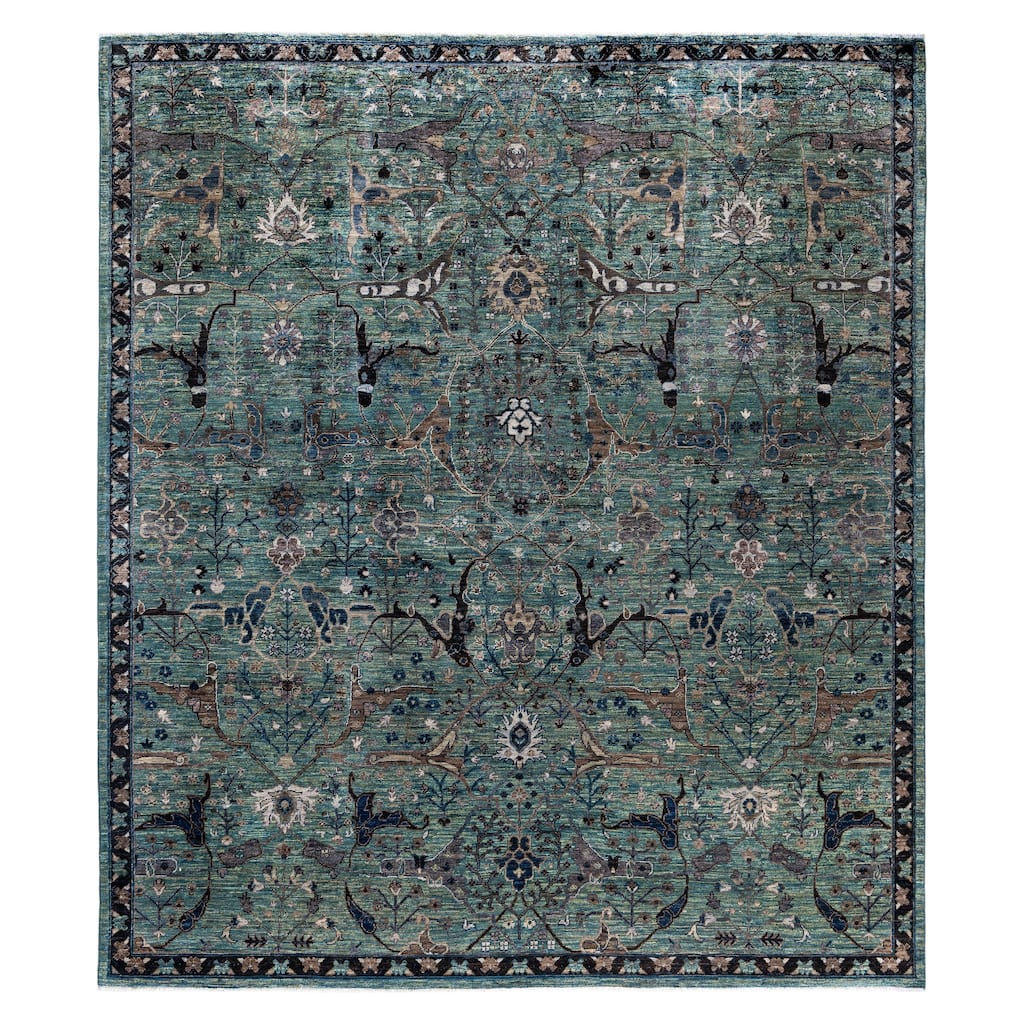 Serapi One-of-a-Kind Hand-Knotted Area Rug - Green - 8' 3" x 9' 9"