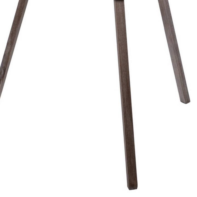 55 Inch Floor Lamp with Tripod Style Wood Frame, Spotlight, Brown and Black