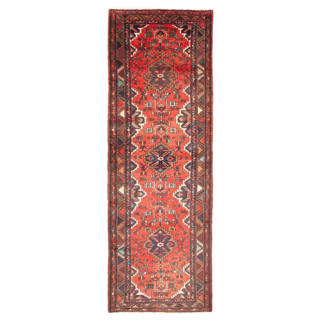 ECARPETGALLERY Hand-knotted Anadol Red Wool Rug - 3'3 x 9'6