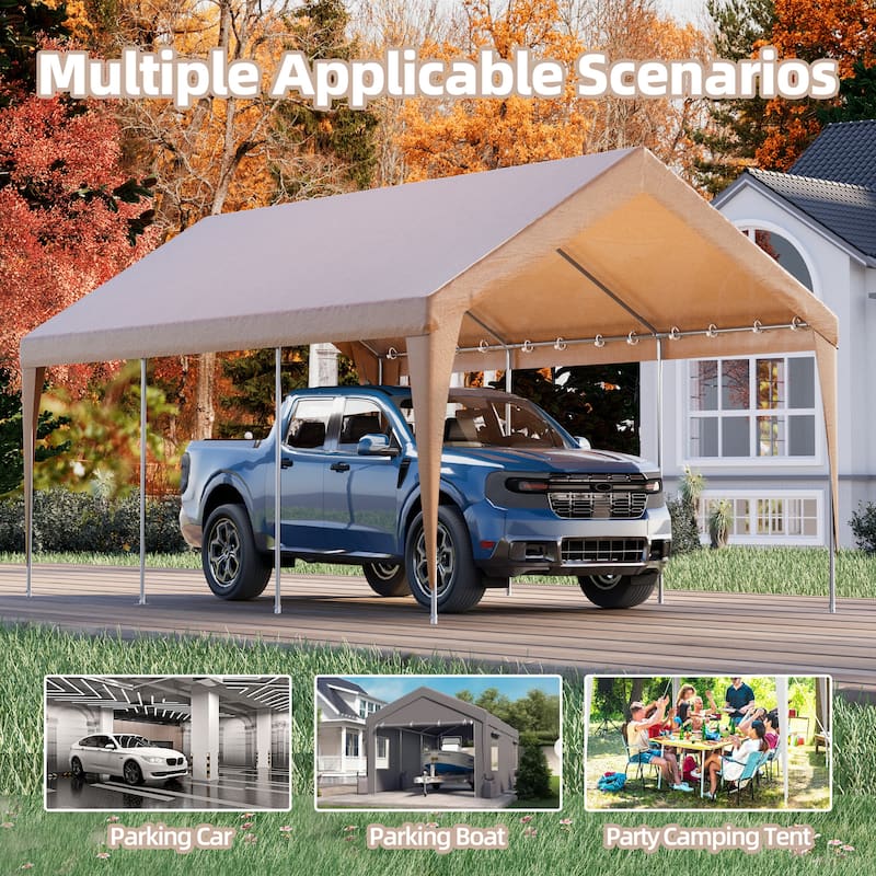 Heavy-Duty Carport Replacement Canopy, Rainproof & UV-Resistant, Canopy Only (Frame Not Included), Ideal for Cars