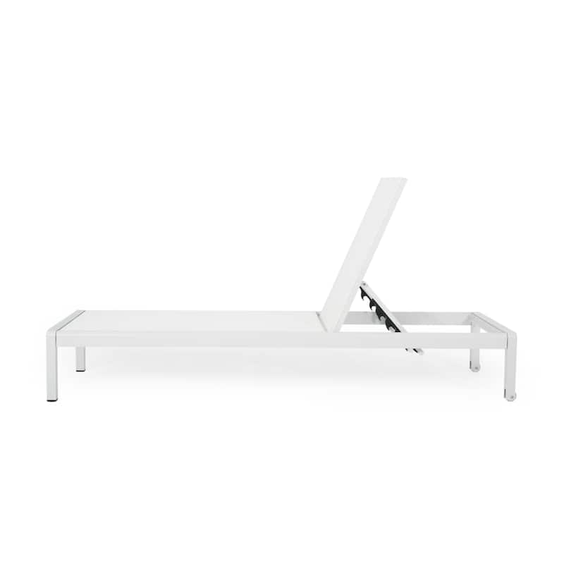 Christopher Knight Home Lucas Outdoor Aluminum Adjustable Chaise Lounge with Wheels，All Weather Use(Set of 2)