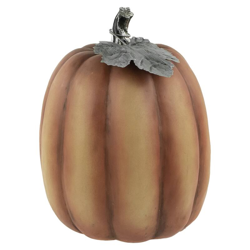 Autumn "Bless the Harvest and Give Thanks" Pumpkin Decoration - 10" - Orange