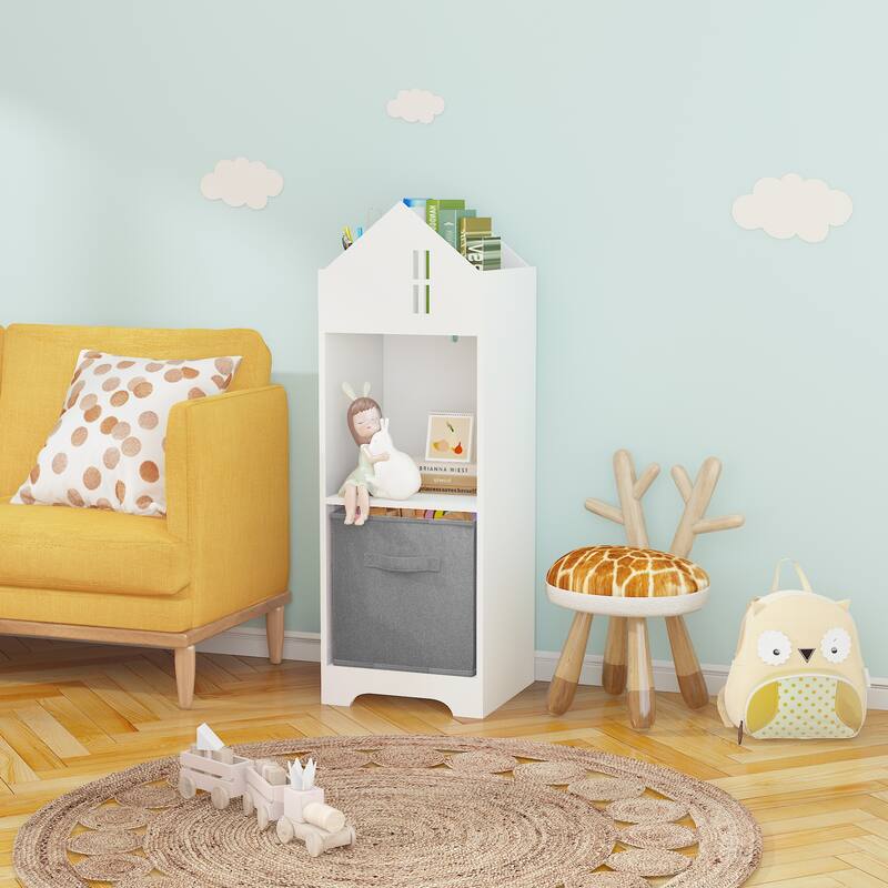 2-Tier Storage Display Organizer with Collapsible Fabric Drawers