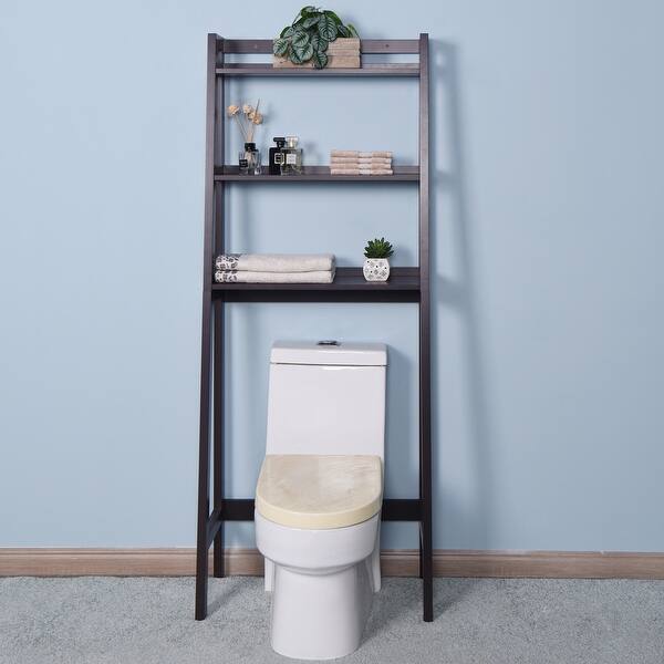 Bathroom Wooden Over Toilet Storage with 3 Shelves Bed Bath & Beyond