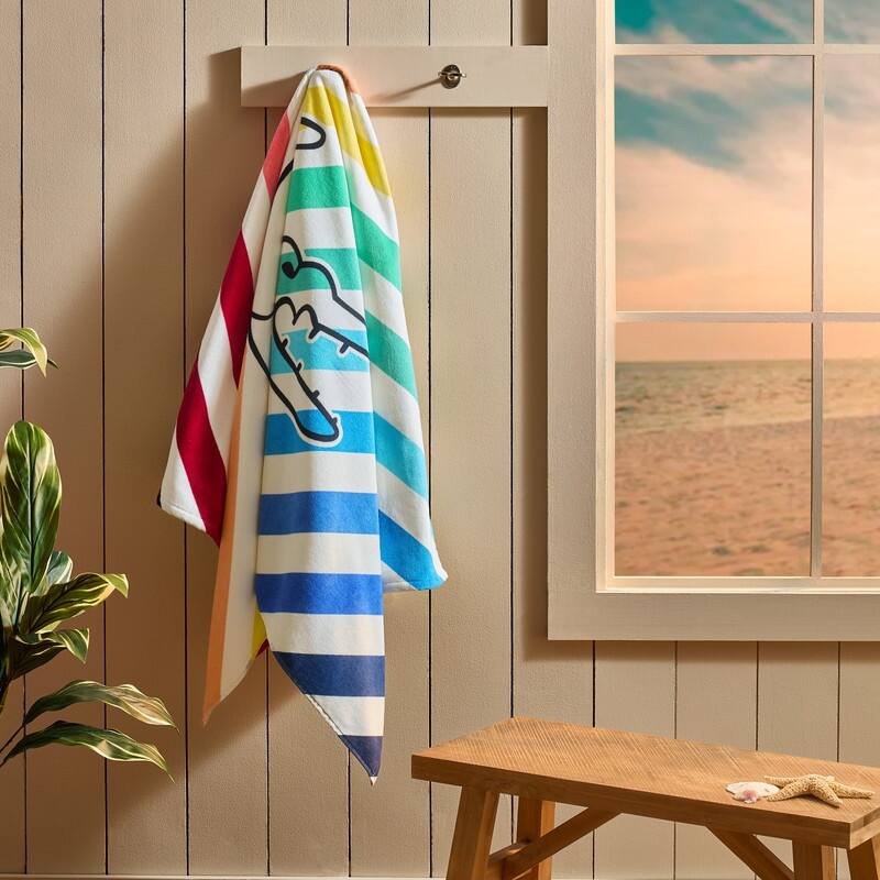 Lacoste Home Oversized 36"W x 72"L 100% Luxury Cotton Beach Towel - 36" x 72"