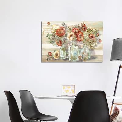 iCanvas "Spice Poppies and Eucalyptus In Bottles Landscape" by Tre Sorelle Studios Canvas Print