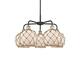 Option Black Antique Brass / White Glass with Brown Rope