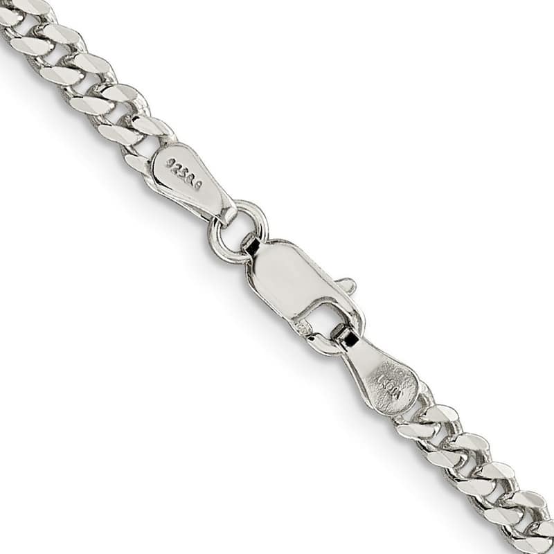 Curata 925 Sterling Silver Rhodium 3.5mm Curb Chain Necklace Options: 16 18 20 22 24 26 28 30 36