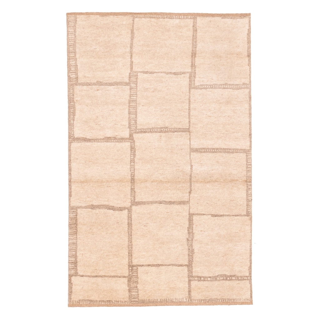 ECARPETGALLERY Hand-knotted Tangier Beige Wool Rug - 5'2 x 8'0