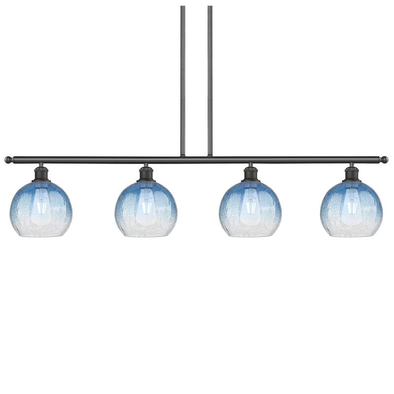 Innovations Lighting 516-4I-11-48 Brookhaven Globe Linear Brookhaven - Oil Rubbed Bronze / Sapphire Blue