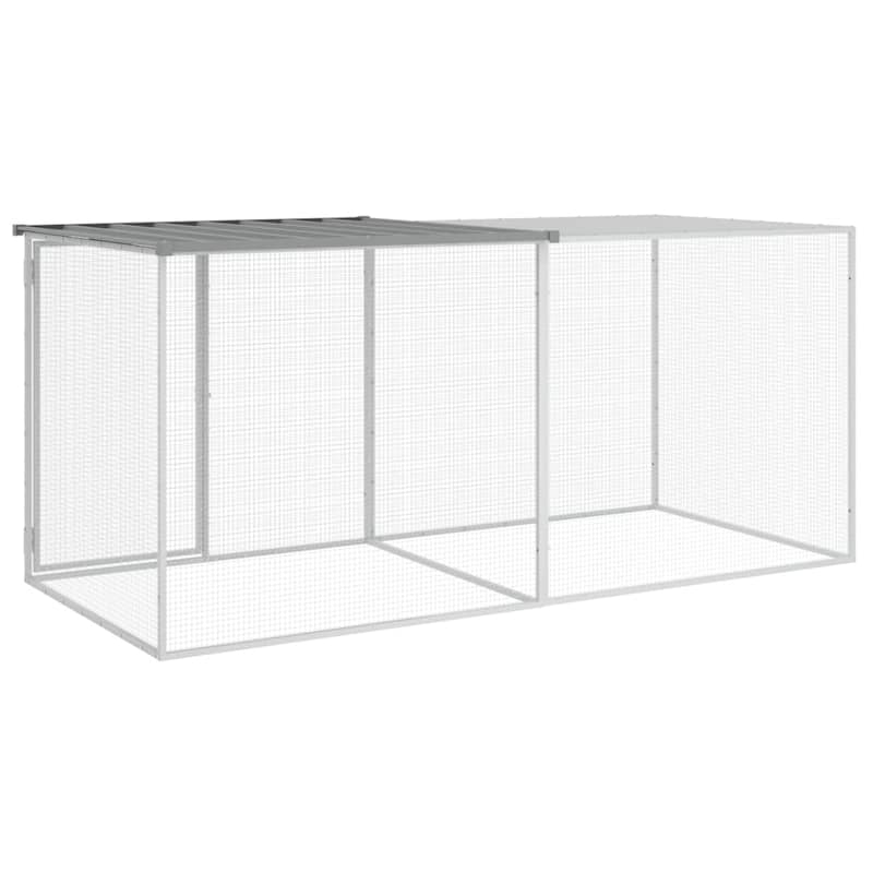 vidaXL Chicken Cage with Roof Light Gray/Anthracite multisize Galvanized Steel