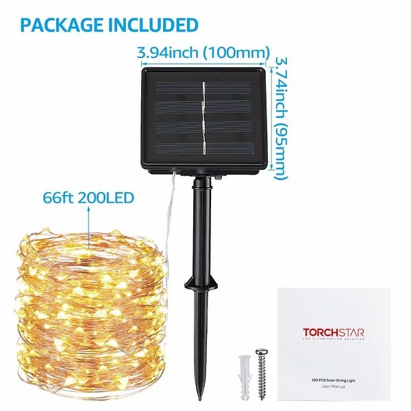 String Fairy Lights 2 Set Solar Outdoor 200 Led String