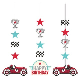 Shop Club Pack Of 36 Vintage Race Car Hanging Tissue Paper Fan