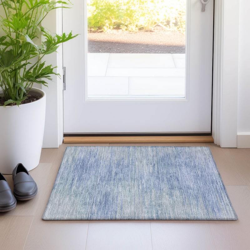 Machine Washable Indoor/ Outdoor Chantille Solid Ombre Rug
