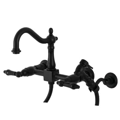 Kingston Brass Duchess 1.8 GPM Wall Mounted Widespread Bridge Kitchen