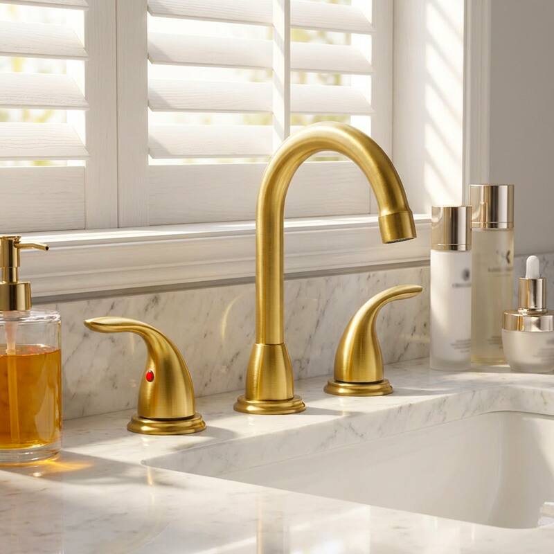 WOWOW 8 in. Widespread Double Handle Bathroom Faucet