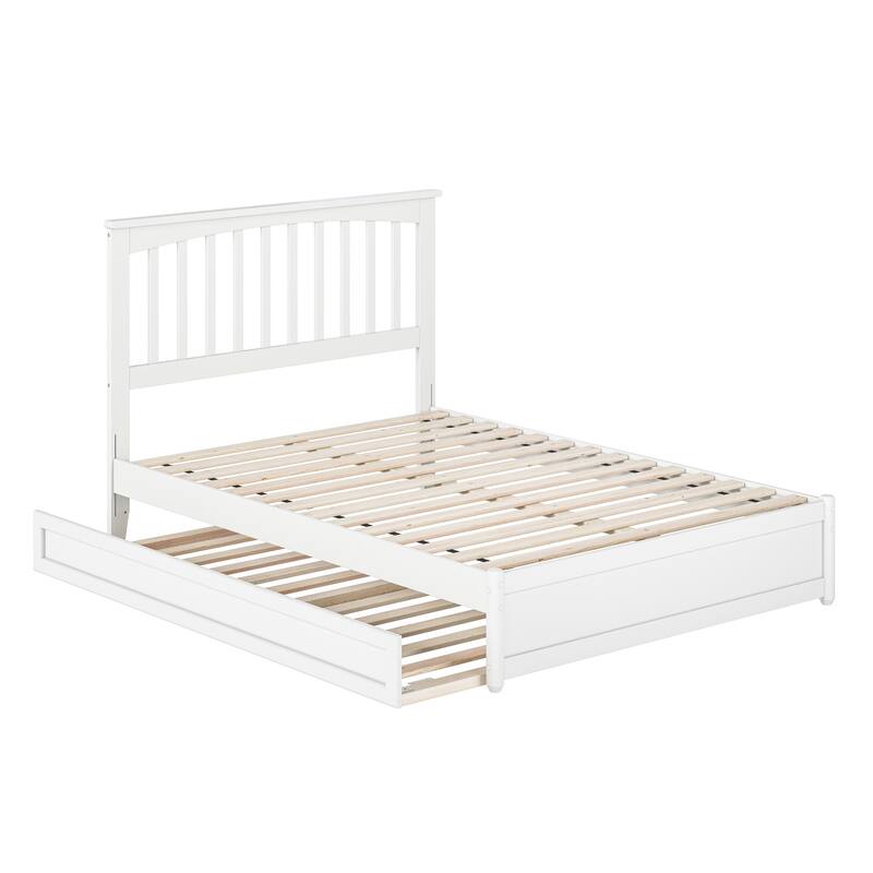 Everett Platform Bed with Panel Footboard and Twin Trundle