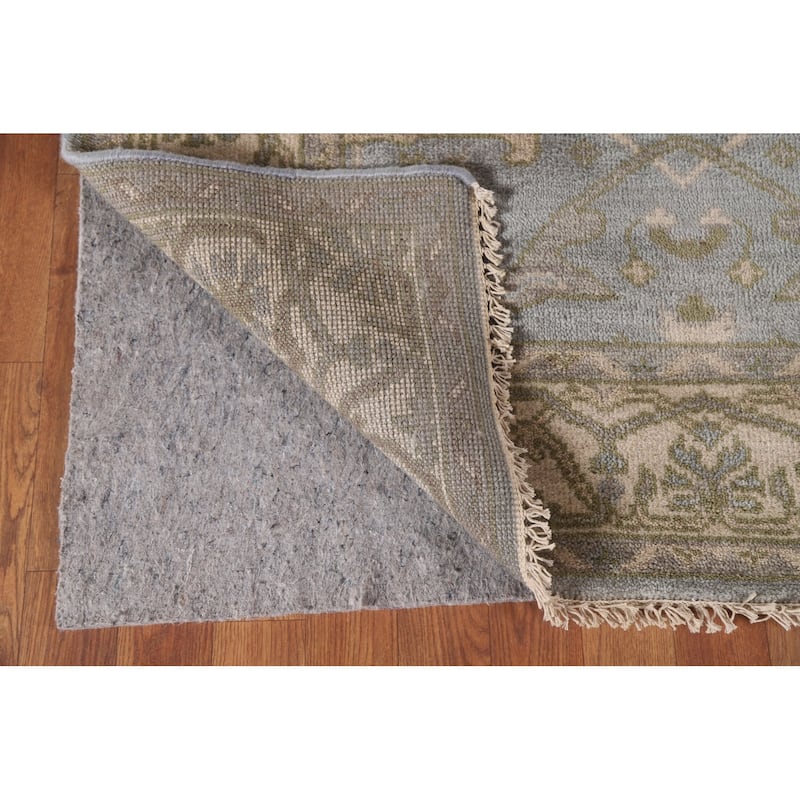 Blue All-Over Oushak Oriental Runner Rug Handmade Wool Carpet - 4'1" x 19'3"