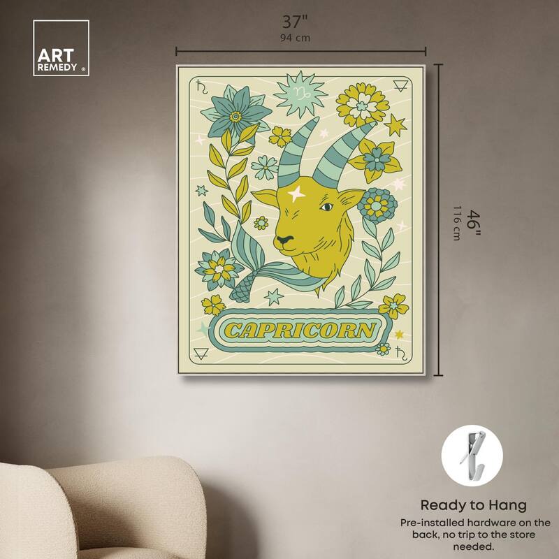 Capricorn Stars Card Canvas by Art Remedy