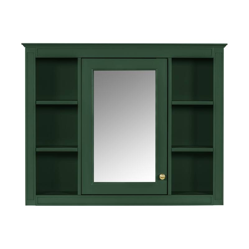 Roomfitters 36 Inch Bathroom Vanity with Sink and Mirror, Storage Cabinet with Drawers and Open Shelves