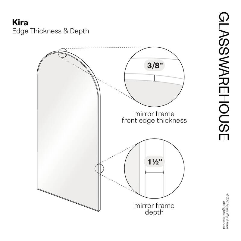 Glass Warehouse Large Arch Shape Stainless Steel Framed Mirror