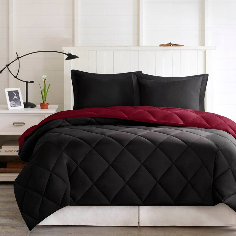 2 Pieces Twin/Twin XL 3M Scotchgard Diamond Quilting Reversible Down Alternative Comforter Set