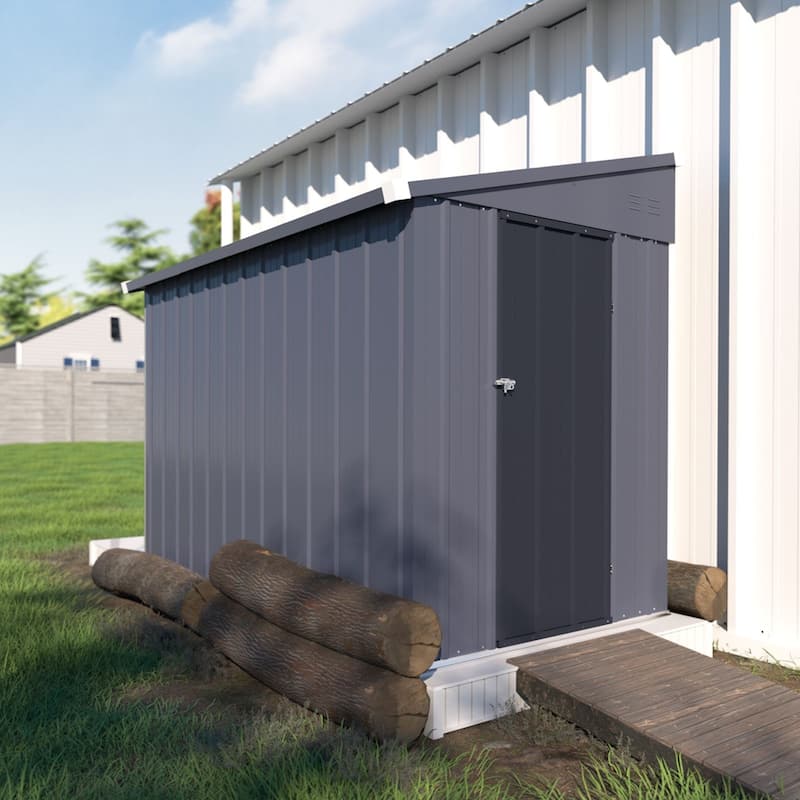 VEIKOUS Outdoor Storage Shed with lean-to Roof for Backyard
