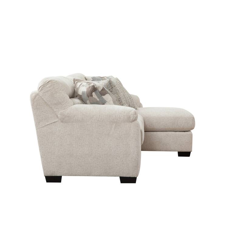 American Furniture Classics Cabral Bone Model A353V10-K2 L Shaped Sectional with 4 Throw Pillows