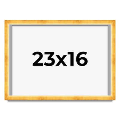 23x16 Shadow Box Frame Gold | 1.625 Inches Deep Real Wood Traditional