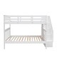 preview thumbnail 10 of 14, Stairway Design Full-over-Full Bunk Bed with Storage and Guard Rail for Bedroom,Dorm