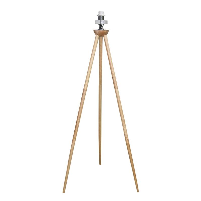Simple three-legged wooden floor lamp, LED standing lamp - Brown