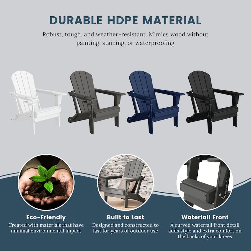 Polytrends Alvaro Outdoor Adirondack Chair with Cup Holder