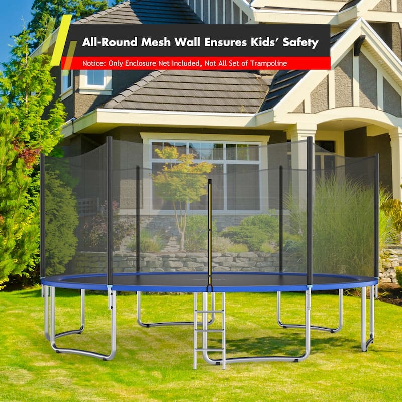 Black Trampoline Safety Replacement Protection Enclosure Net (Trampoline not included)