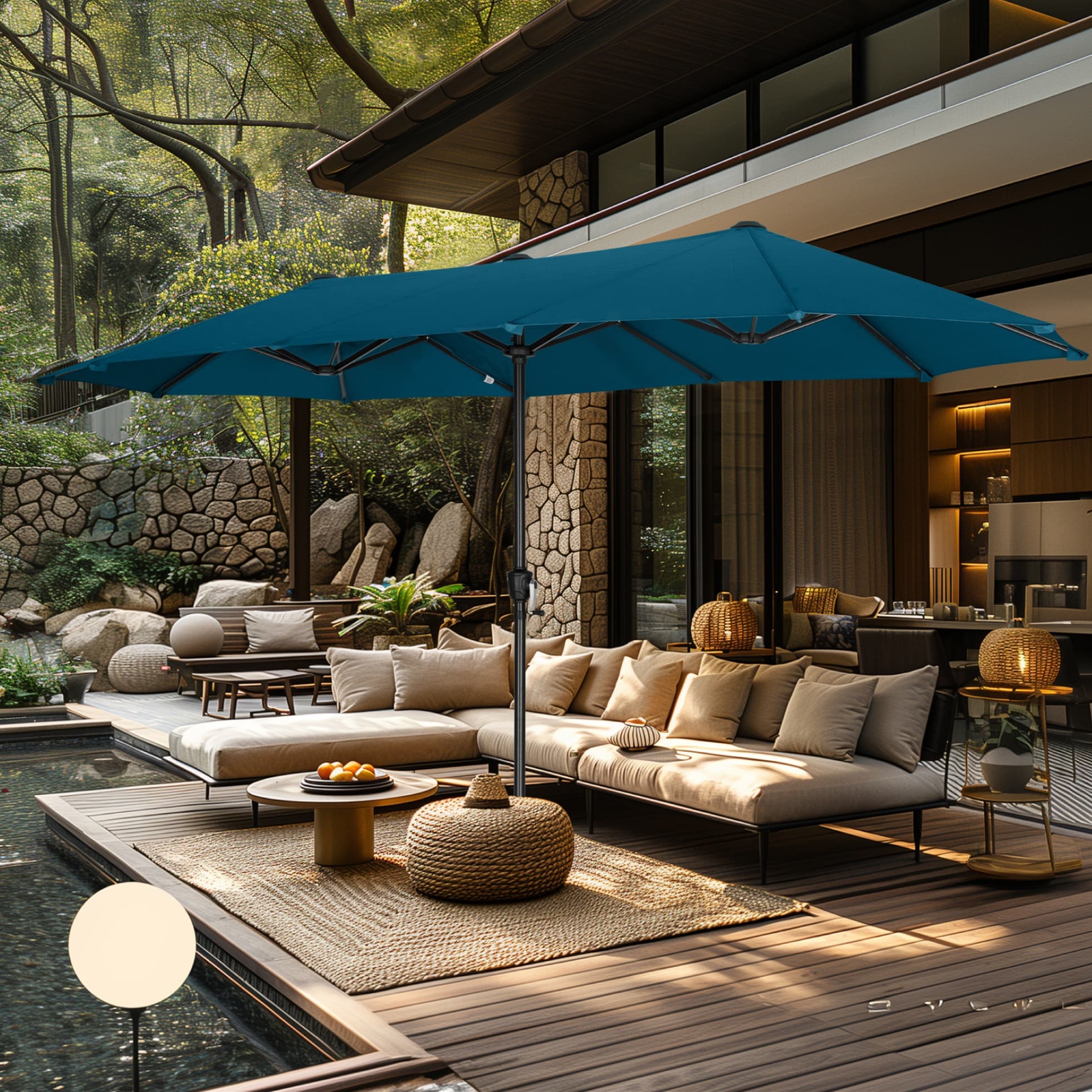 distinctly home patio umbrella Treasure Garden 11 ft Octagonal Outdoor (High-Performance Auto-Tilt) providing customizable shade wherever you need it. Zlacuiu Outdoor Patio Umbrella with