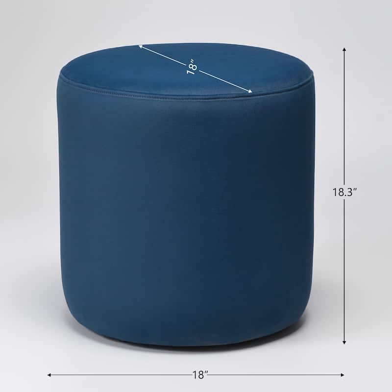 KINWELL Round Upholstered Pouf Ottoman Footrest