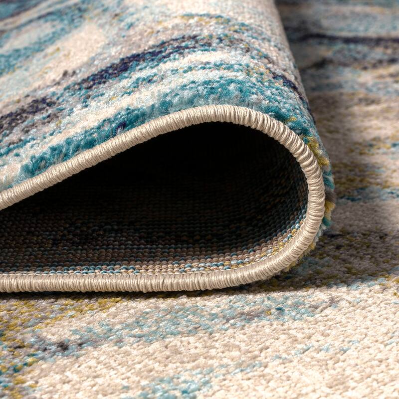 JONATHAN Y Linear Marbled Abstract Area Rug