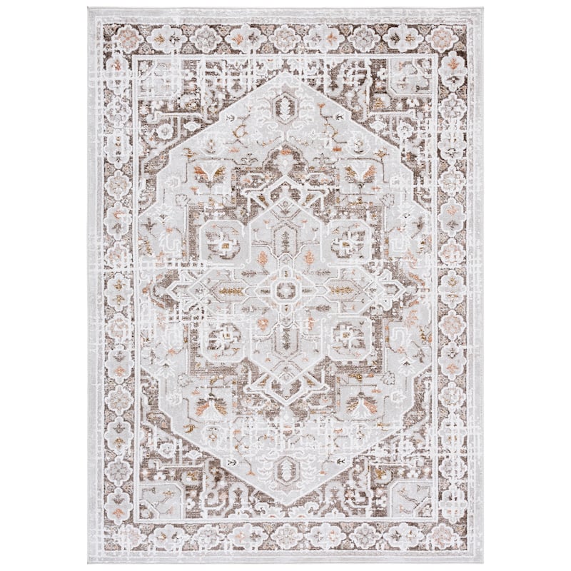SAFAVIEH Leonette Alexine Medallion Rug - Ivory/Brown Taupe - 4' x 6'