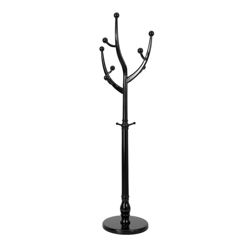 Tree-branch Rubberwood Freestanding Coat Rack with Hooks