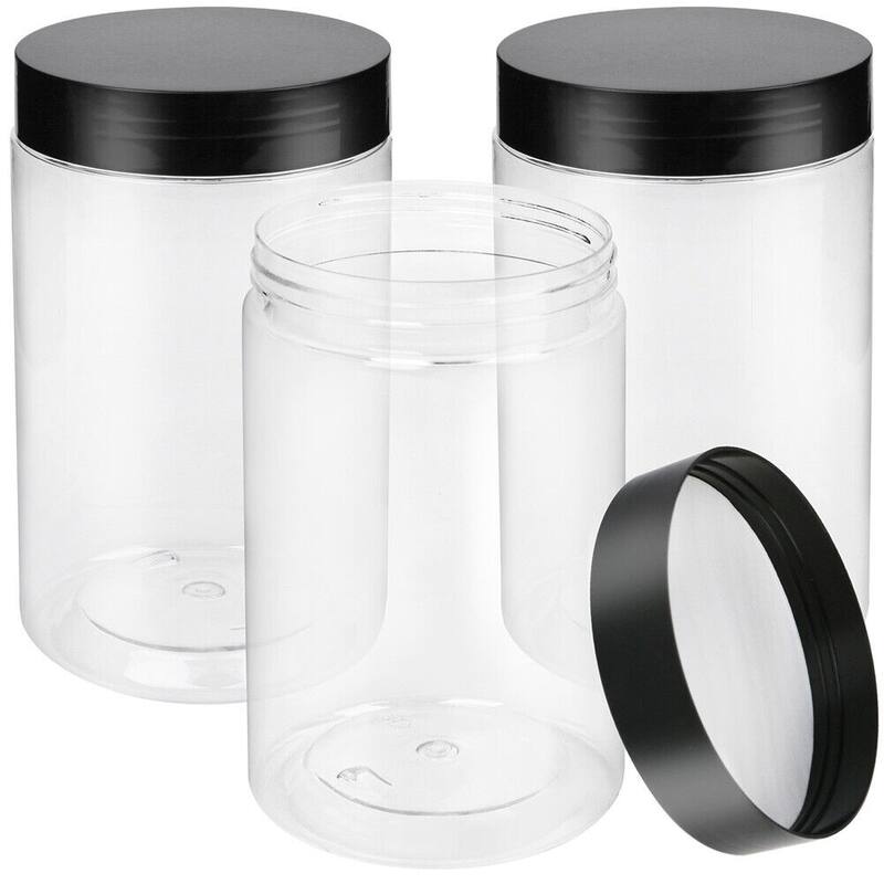 27oz Clear Plastic Jars with ScrewOn Lids 3Pack On Sale Bed