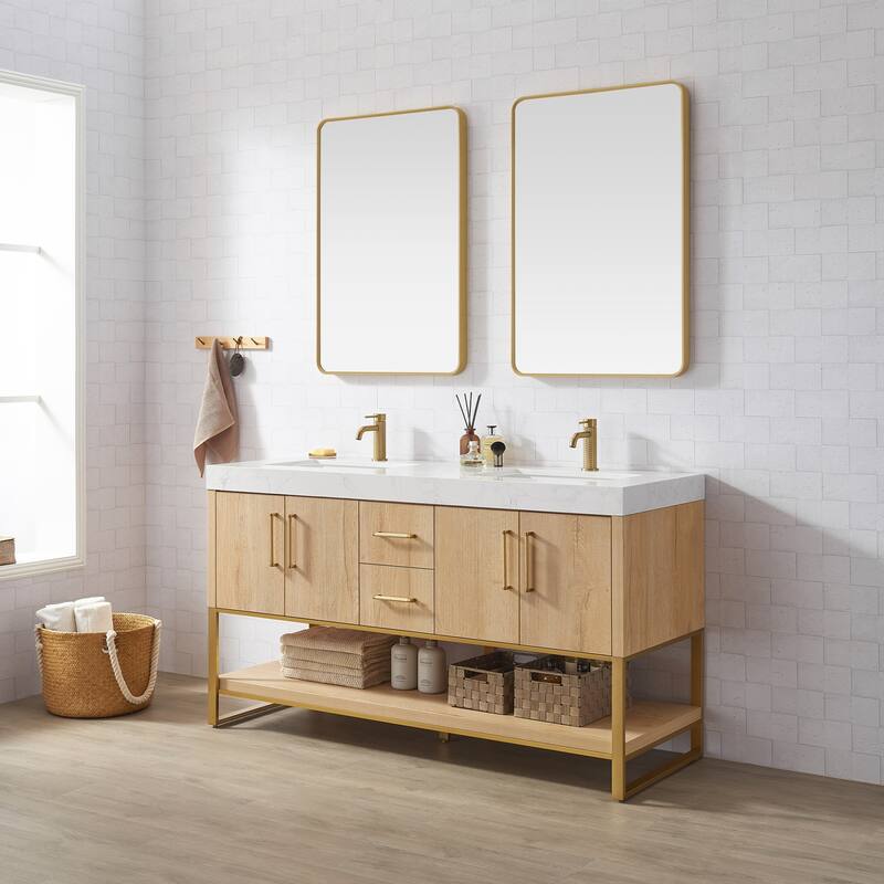 Kolkata Bathroom Vanity in Weathered Oak without Mirror