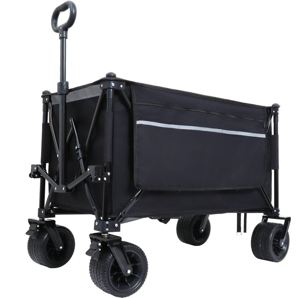 Foldable Garden Cart With Heavy-Duty Wheels & 480lbs Load Capacity,Portable Utility Wagon For Camping,Sports,Groceries