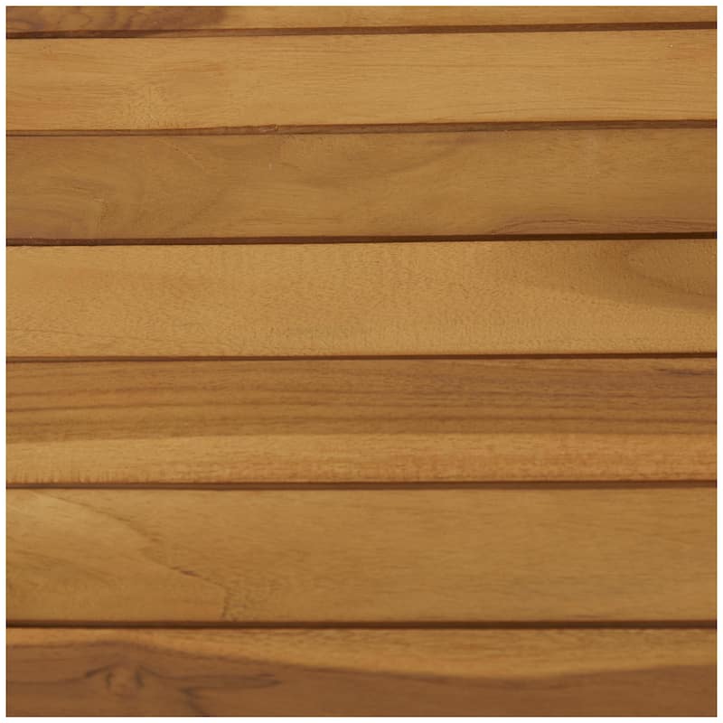 Teak Wood Slatted Outdoor Dining Table - Brown - Roche River Decor - 36"W x 36"L x 30"H