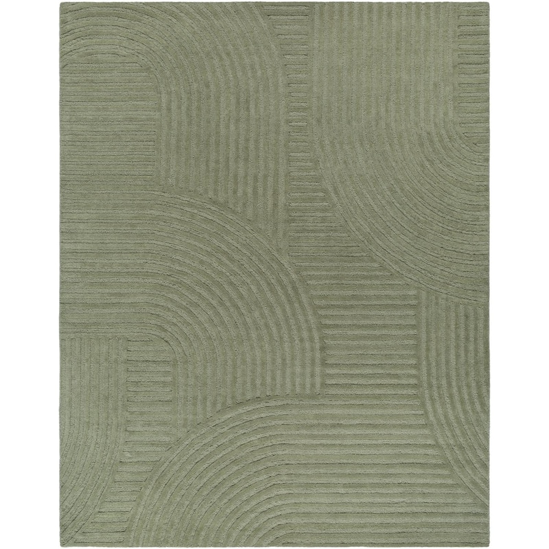 Dabala Handmade Modern Wool Rug - Olive - 8' x 10'