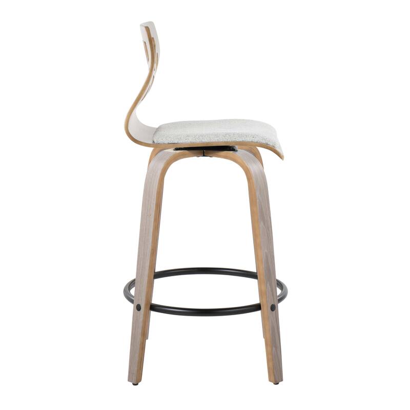 Carson Carrington Sala 26" Fixed-Height Counter Stool with Bent Wood Legs & Round Footrest (Set of 2)