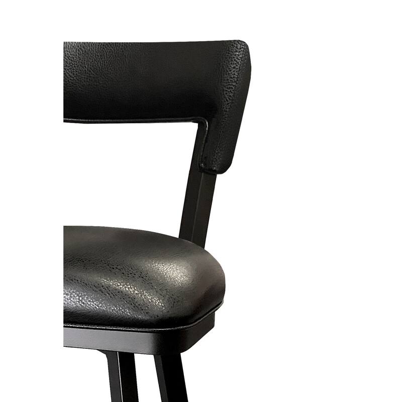 Tempo Furniture Hilton Swivel 26" Counterstool/30" Barstool Pebblestone Metal Finish & Black Polyurethane by Furnish Theory