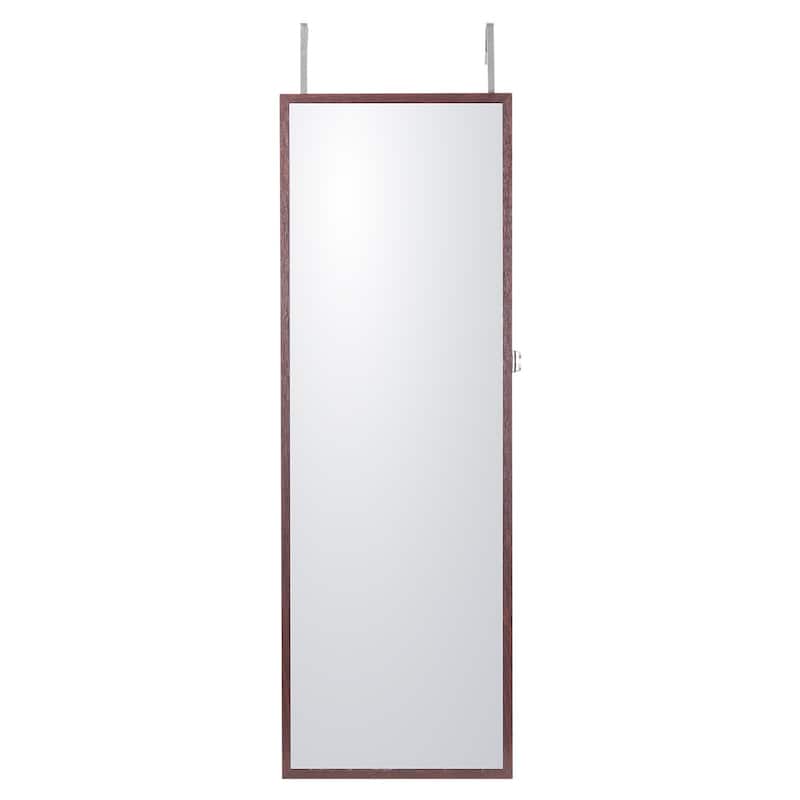 Wall Mounted Jewelry Cabinet with Full-Length Mirror and Lock