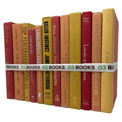 Cinnamon Rose Decorative Books Red Orange and Yellow - N/A